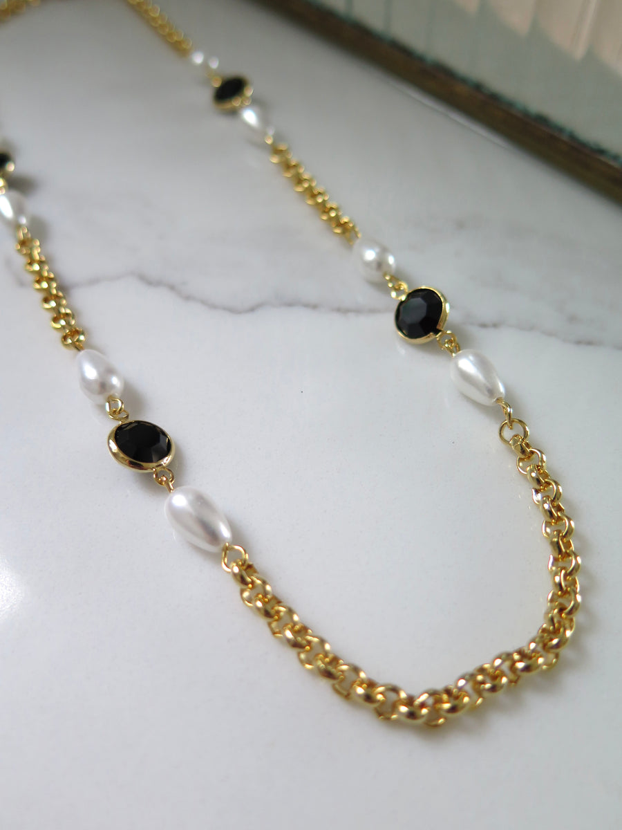 Gold Plated Jewelled Necklace - 17