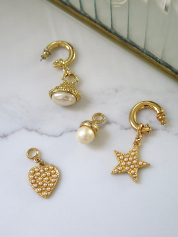 Gold Plated Charm Hoops - Mix & Match