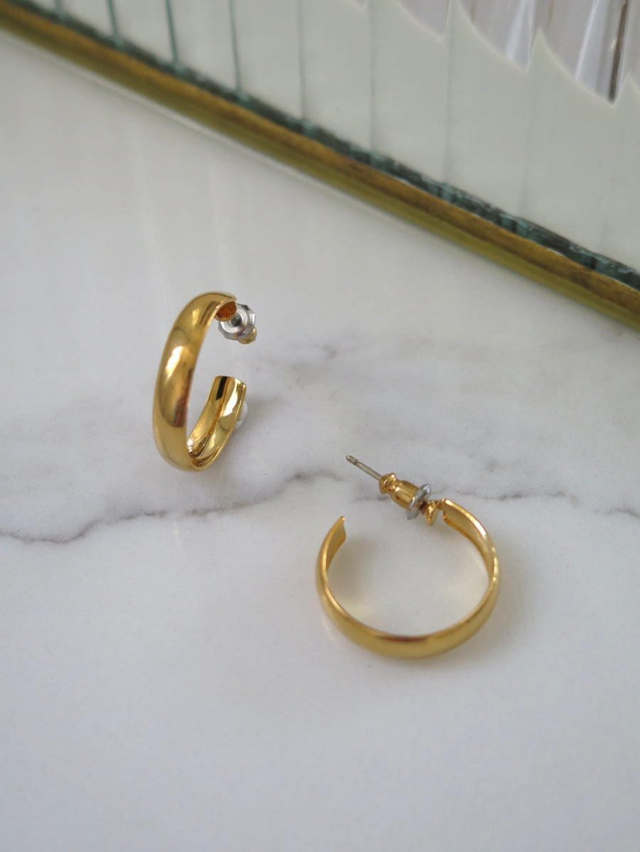 Gold Plated Small Half Hoops