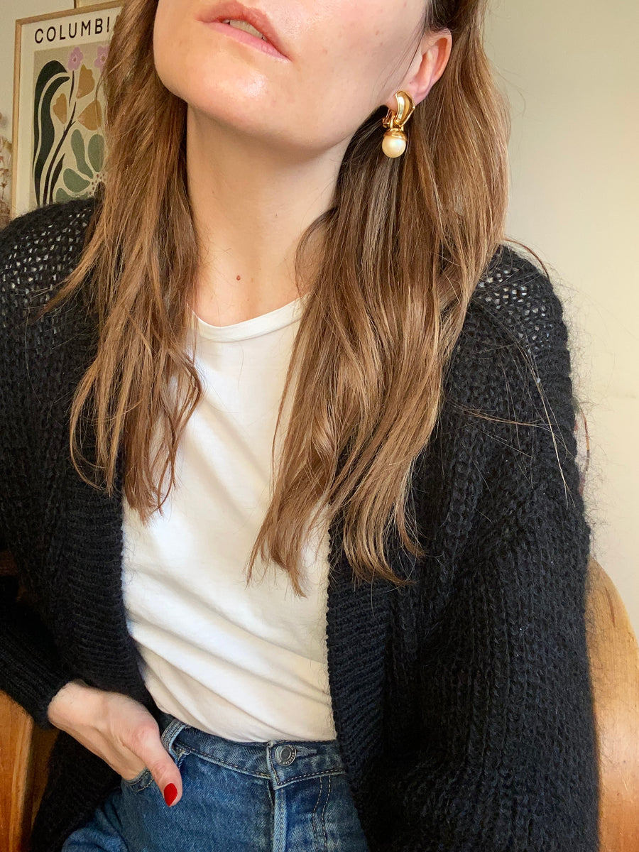 Gold Plated Drop Pearl Clip-On Earrings