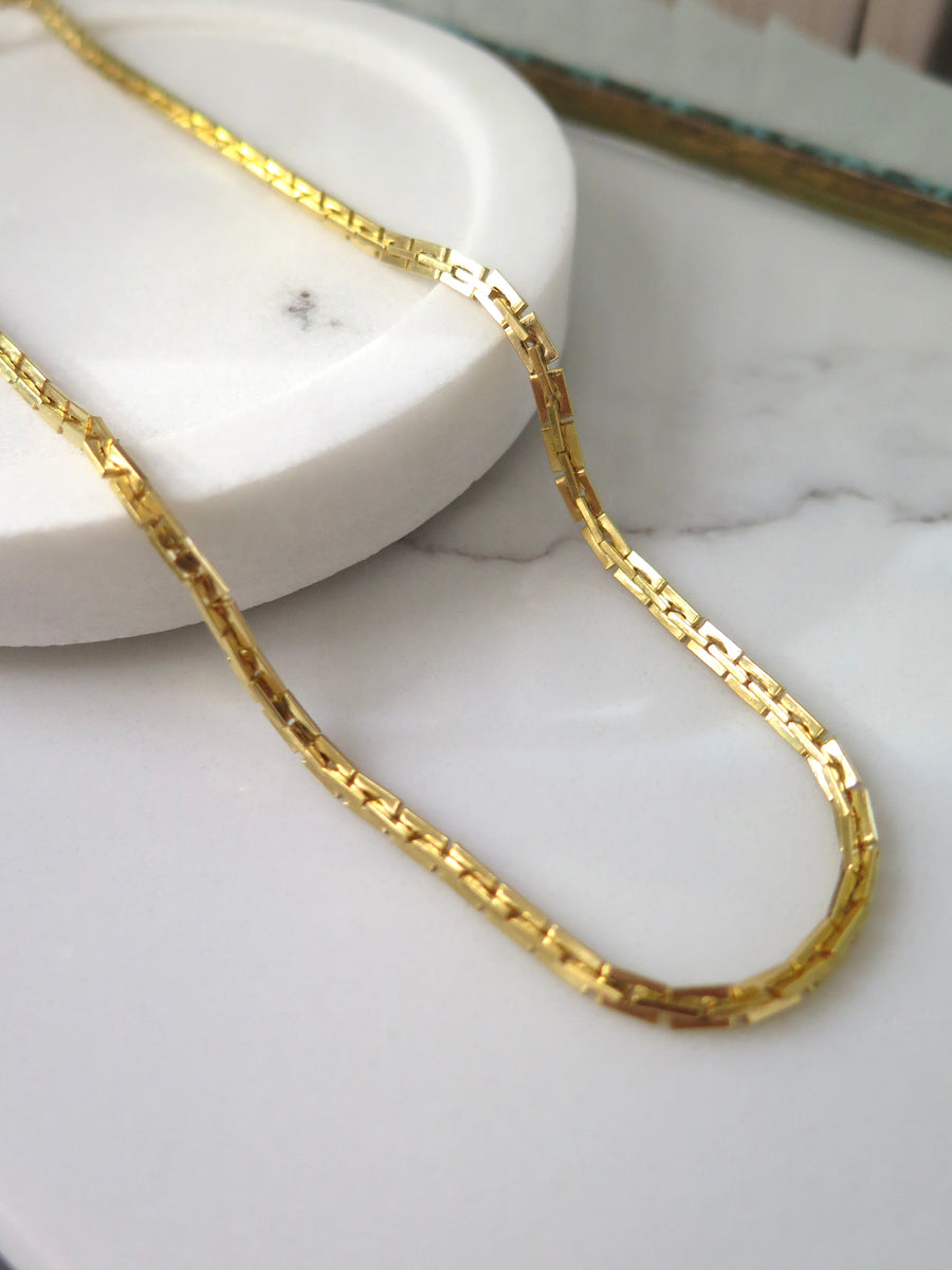 Gold Plated Box Chain - 17