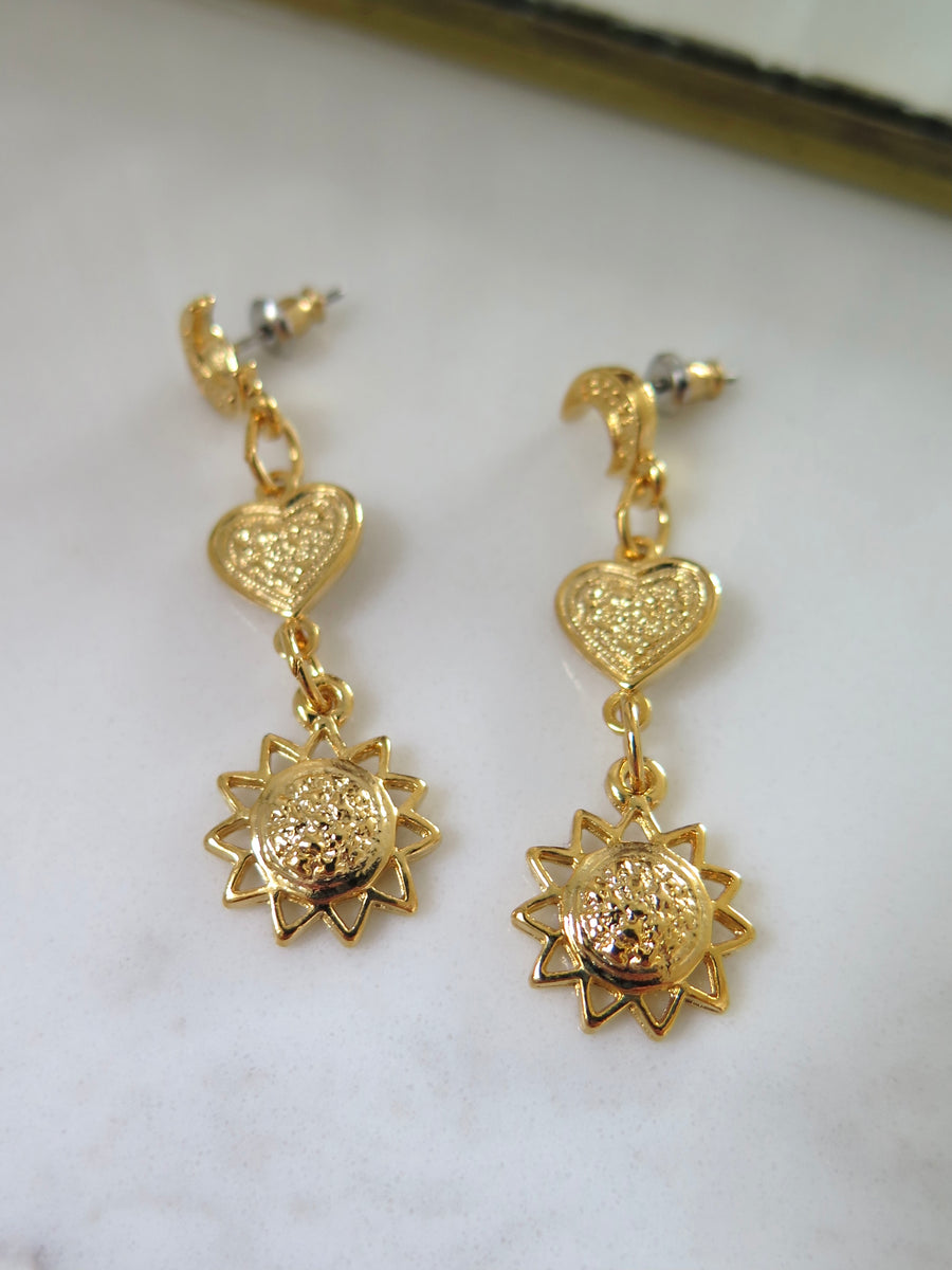 Gold Plated Celestial Earrings