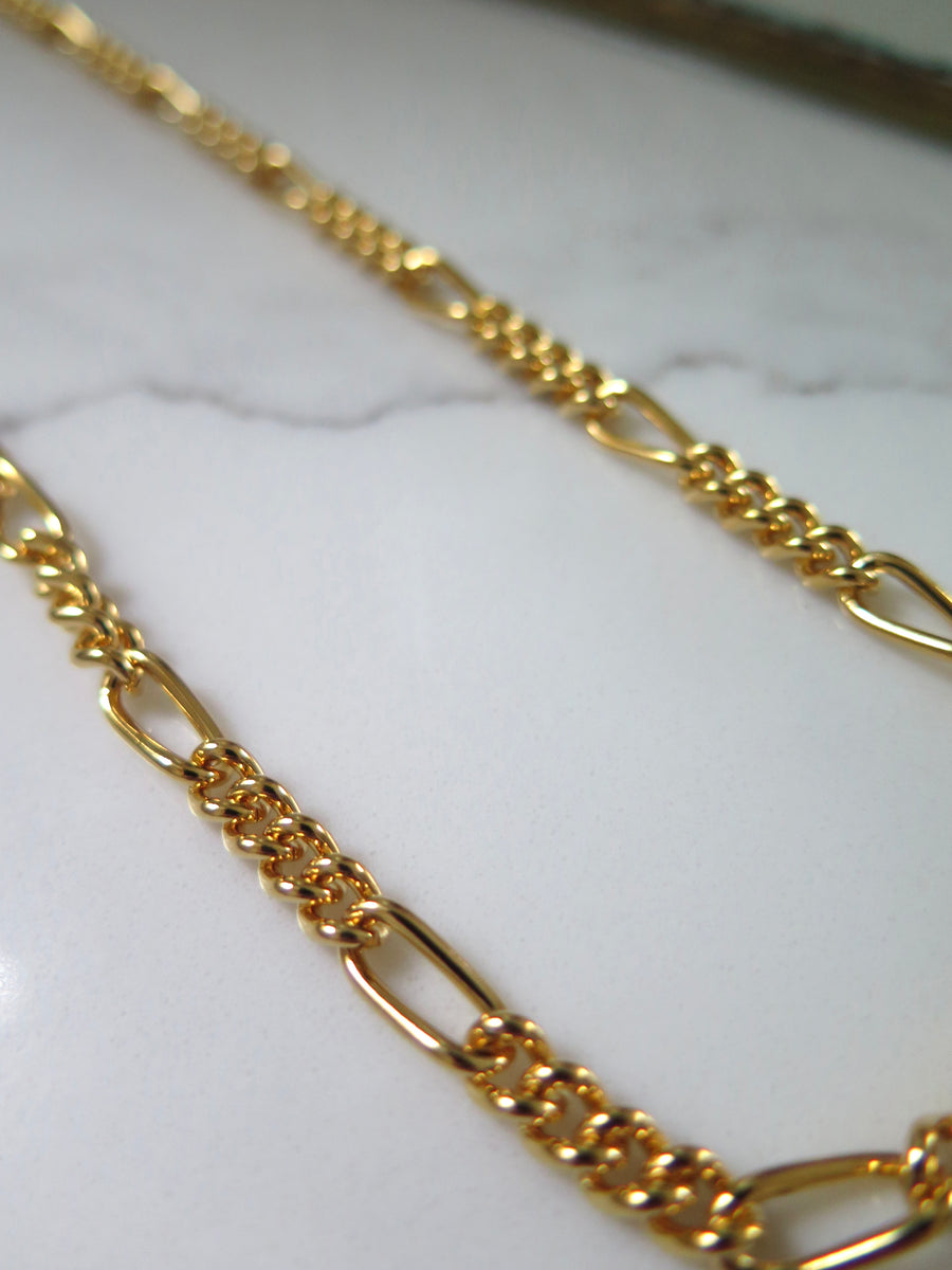 Gold Plated Figaro Chain - 19