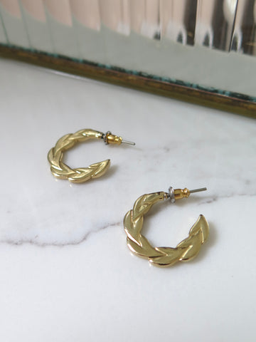 Gold Plated Flat Half Hoops