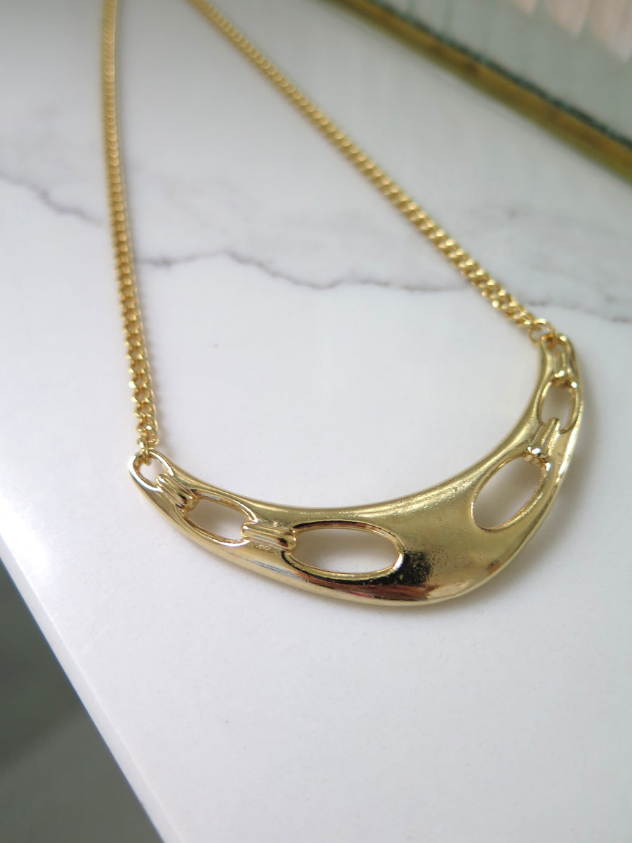 Gold Plated Pendant Necklace - 16