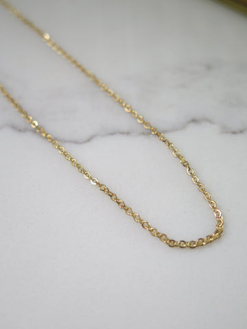 Gold Plated Fine Cable Chain - 16