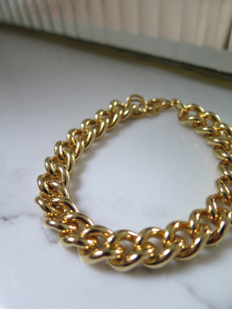 Vintage Gold Plated Chunky Chain Bracelet