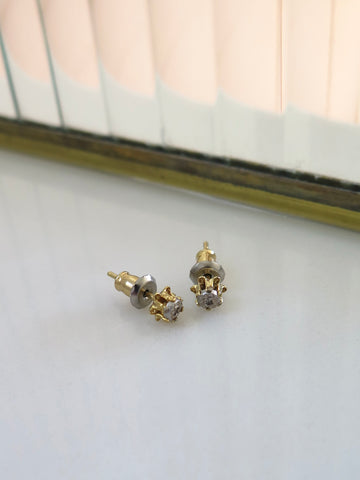 Gold Plated Real Diamond Earrings