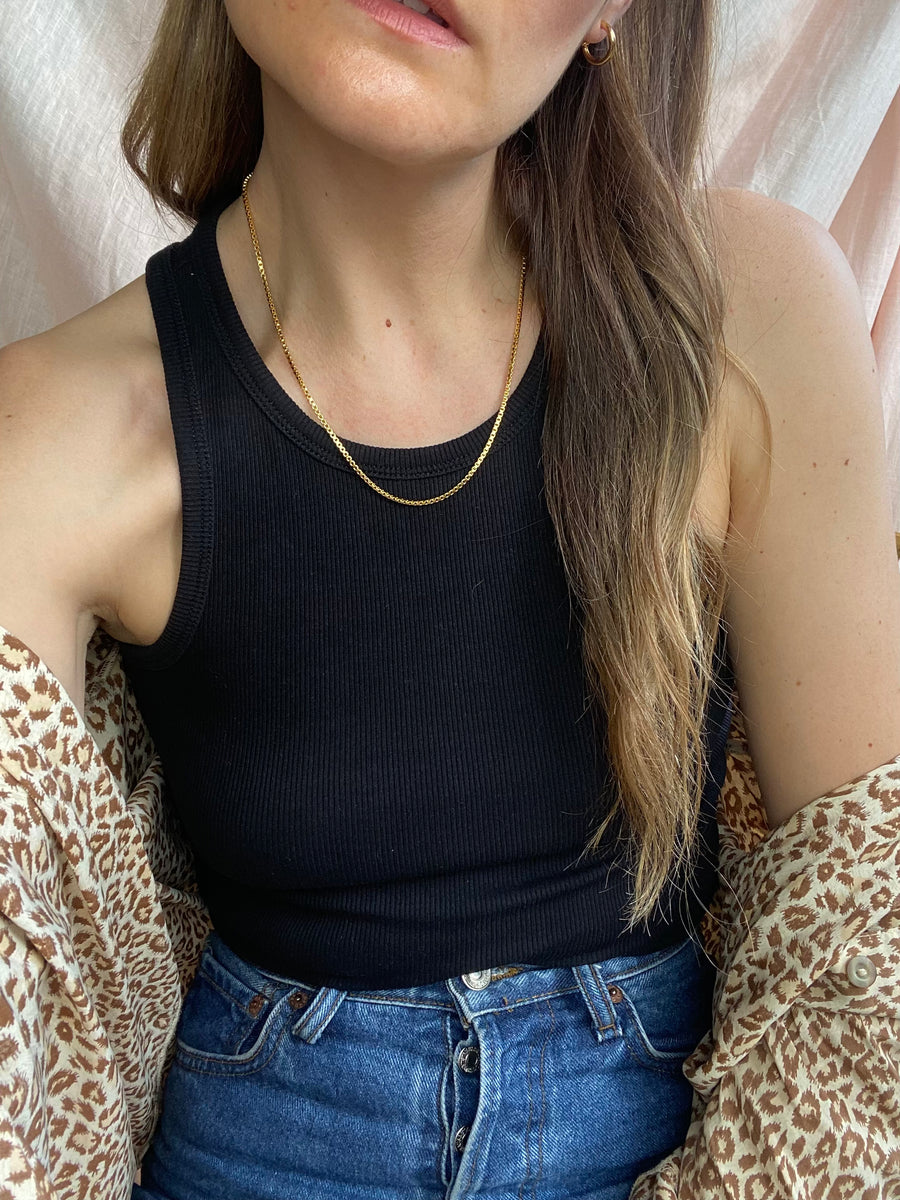 Gold Plated Box Chain - 18