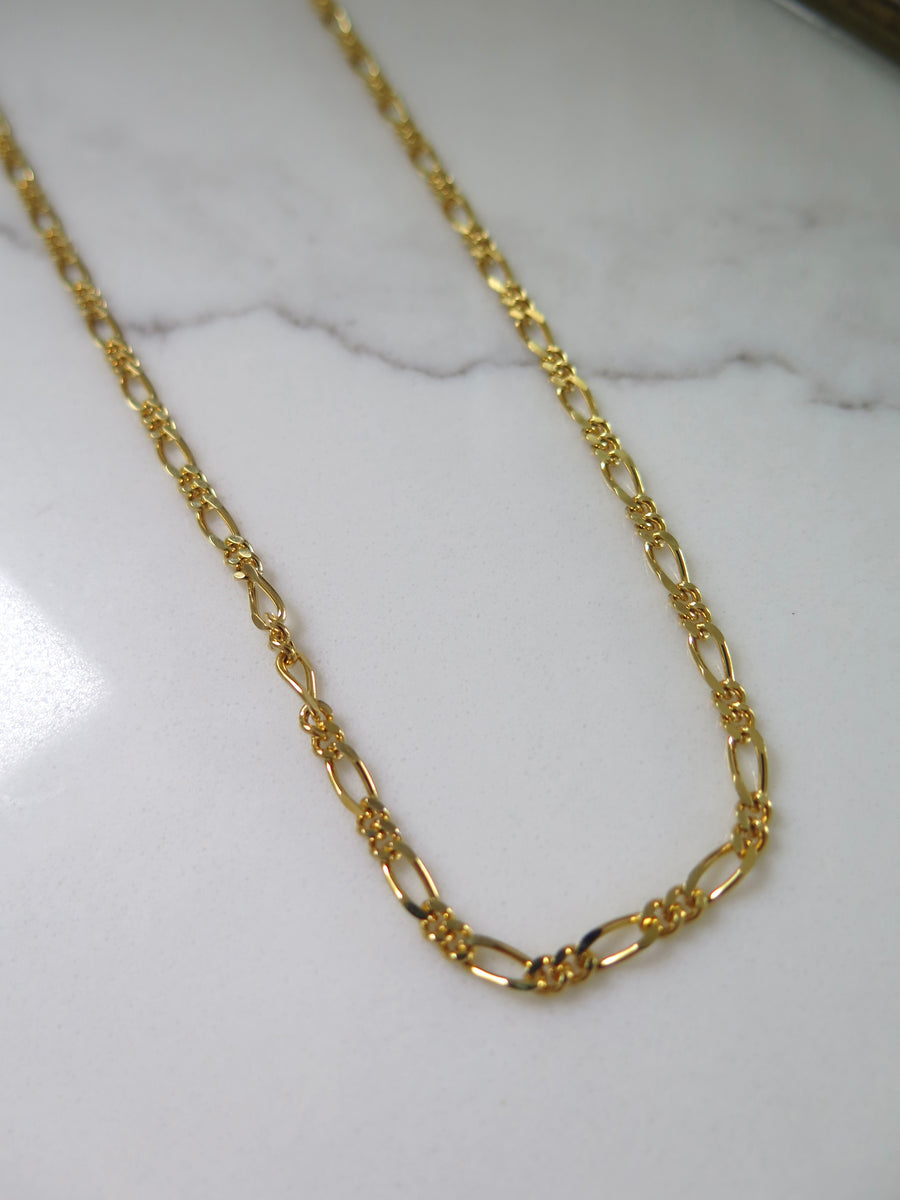 Gold Plated Fine Figaro Chain - 23