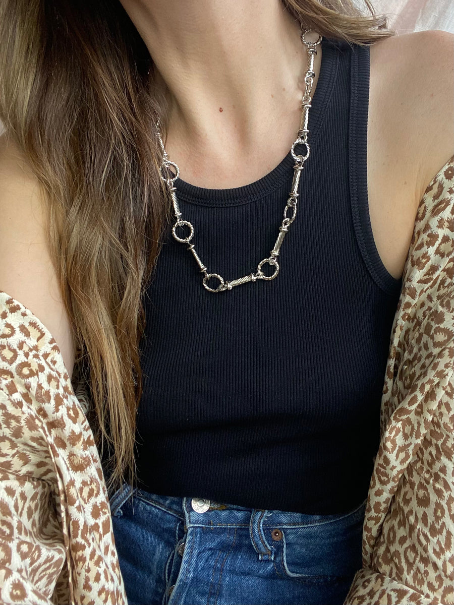 Silver Plated Chunky Chain Necklace - 20