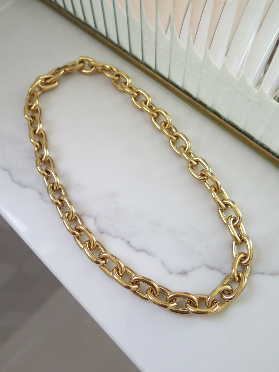 Gold Plated Chunky Chain Necklace - 18