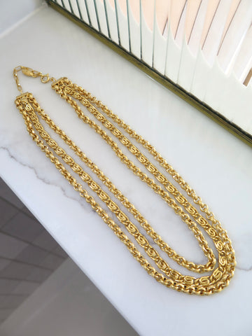 Gold Plated Layered Chain Necklace - 15