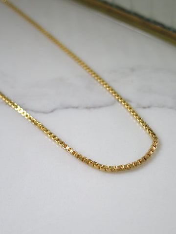 Gold Plated Box Chain - 18