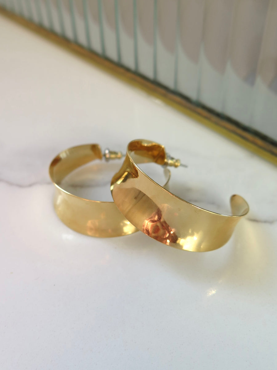Gold Plated Curved Hoops