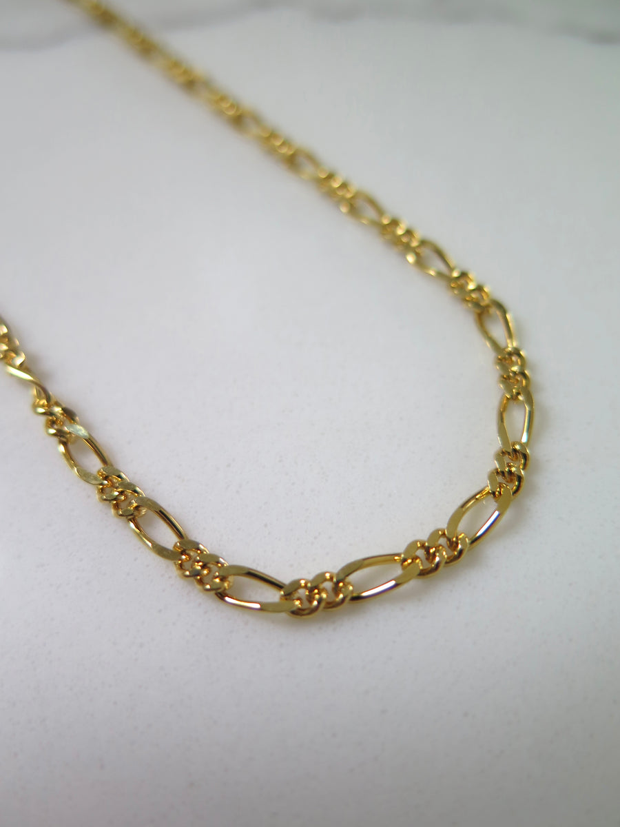 Gold Plated Fine Figaro Chain - 23