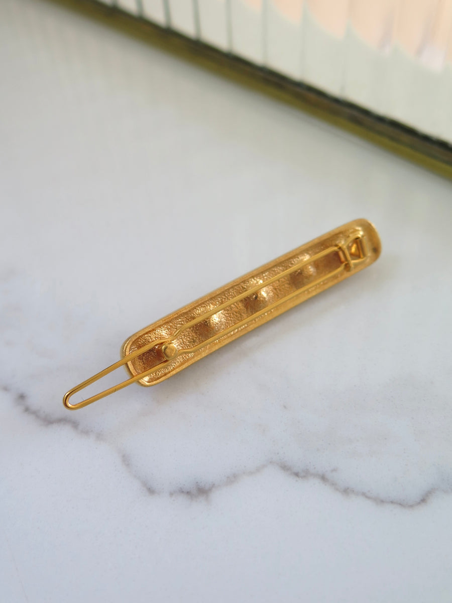 Gold Plated Pearl Hair Clip