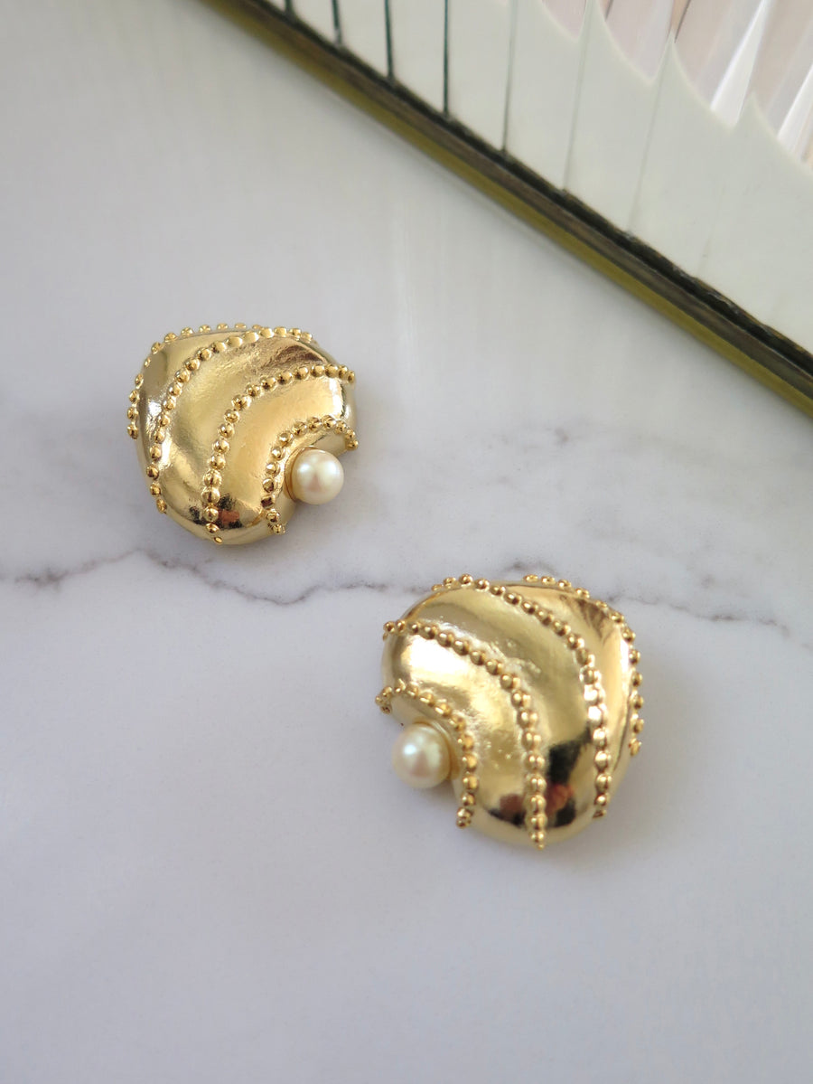 Gold Plated Heart Clip-On Earrings